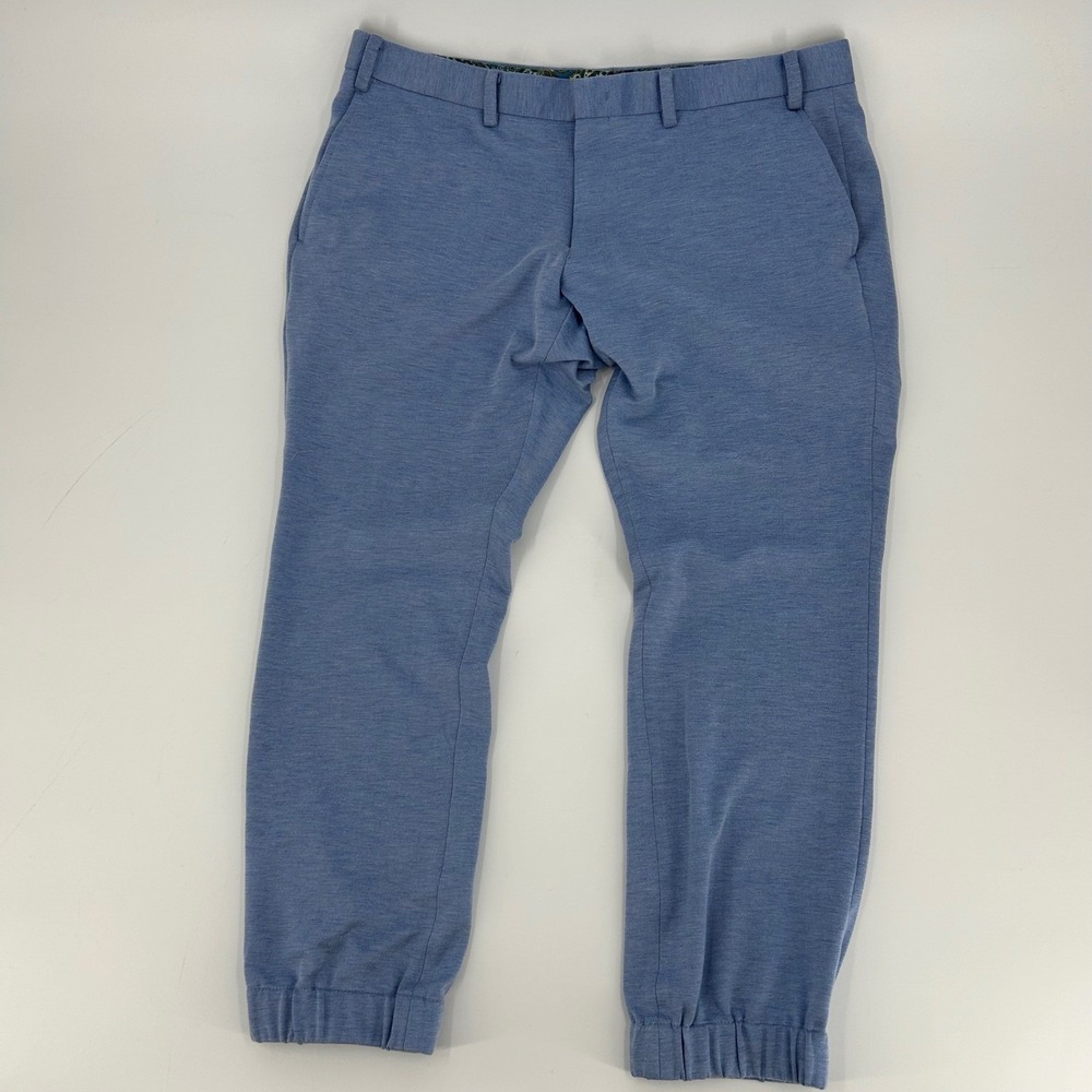 Tallia Mason Fit Blue Heathered Jogger Pants Mens 36x30 Lord & Taylor Stretch - Picture 9 of 11